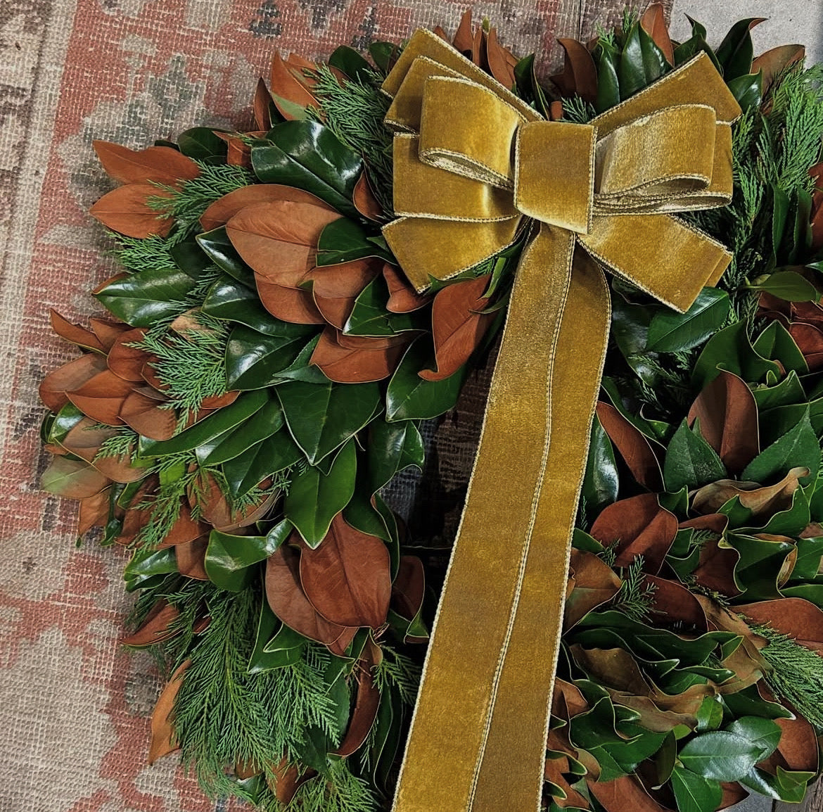 Locally-Made Decorated Magnolia Wreath