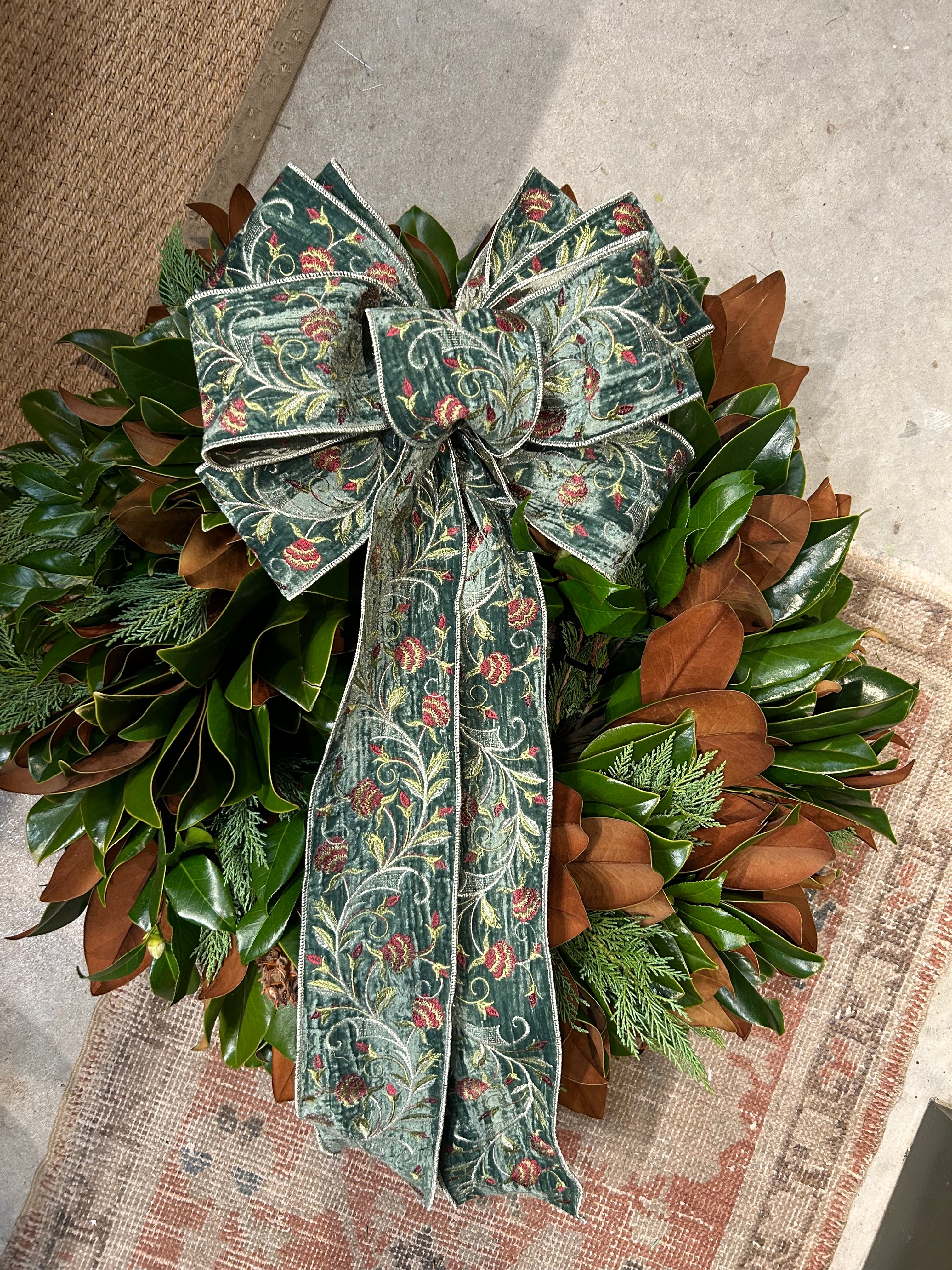 Locally-Made Decorated Magnolia Wreath